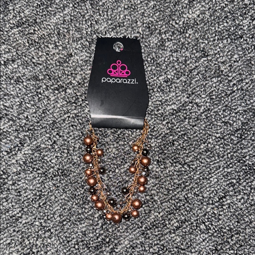 Paparazzi Brown and Black Layered Braclet with Metallic Shine